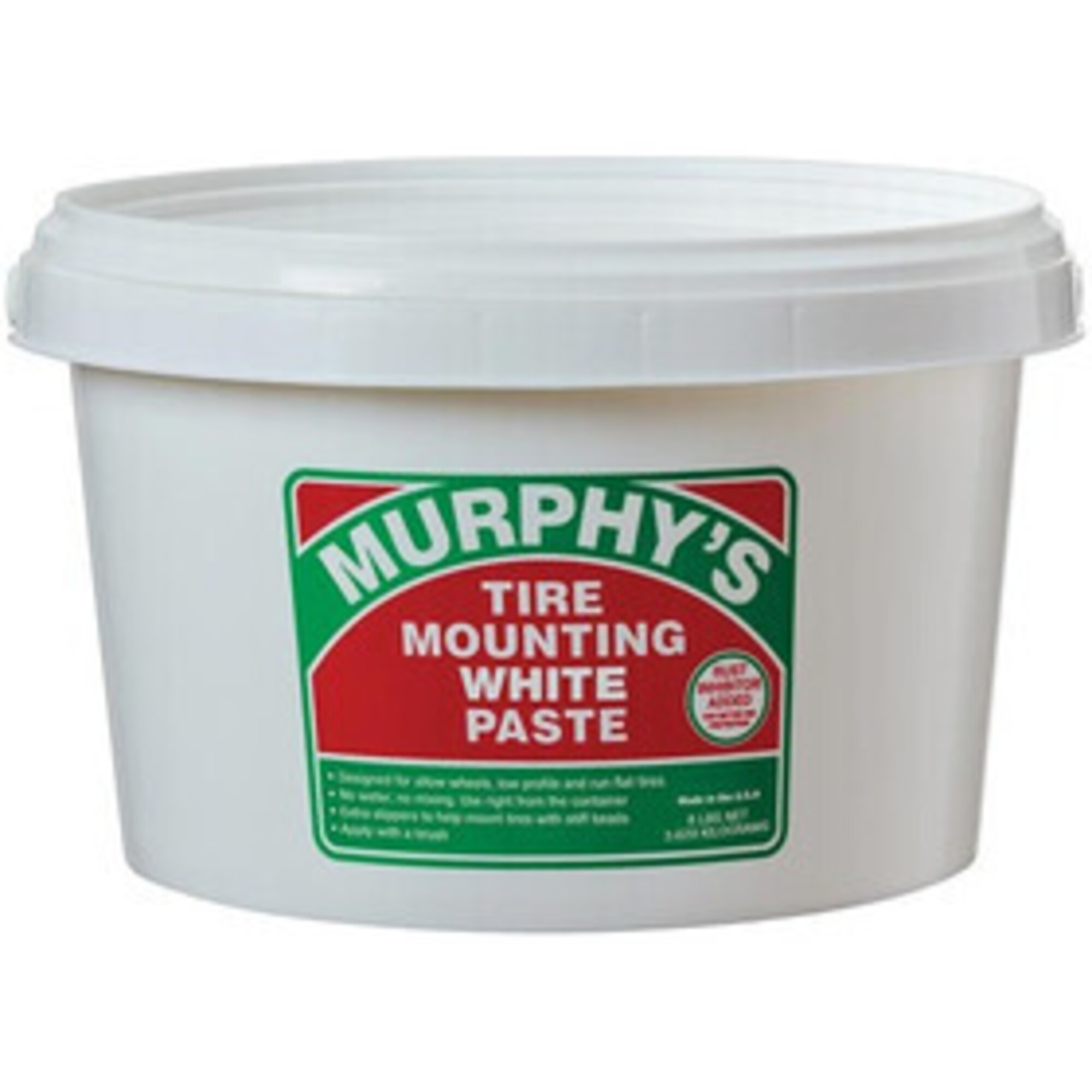 JTM Products Murphy's Tire Mounting Paste — 8lb., White, Rust Inhibitor, Low Profile Pail, Model# JTMF10129